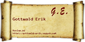 Gottwald Erik névjegykártya